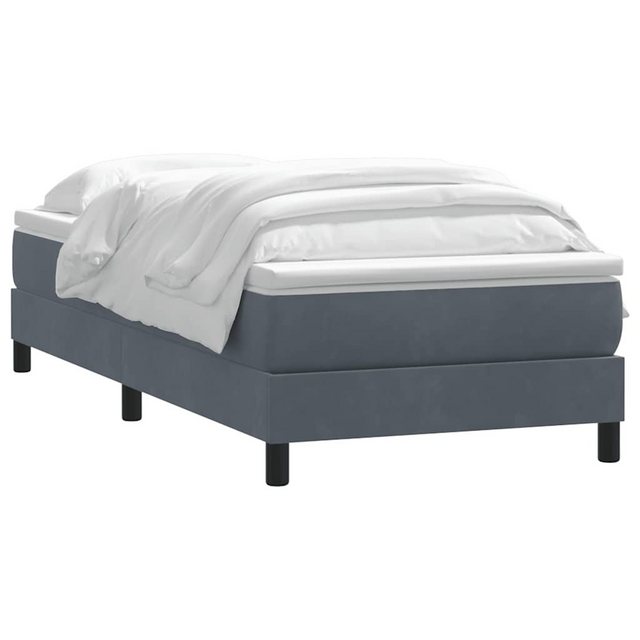 vidaXL Bett Boxspringbett mit Matratze Dunkelgrau 80x220 cm Samt günstig online kaufen