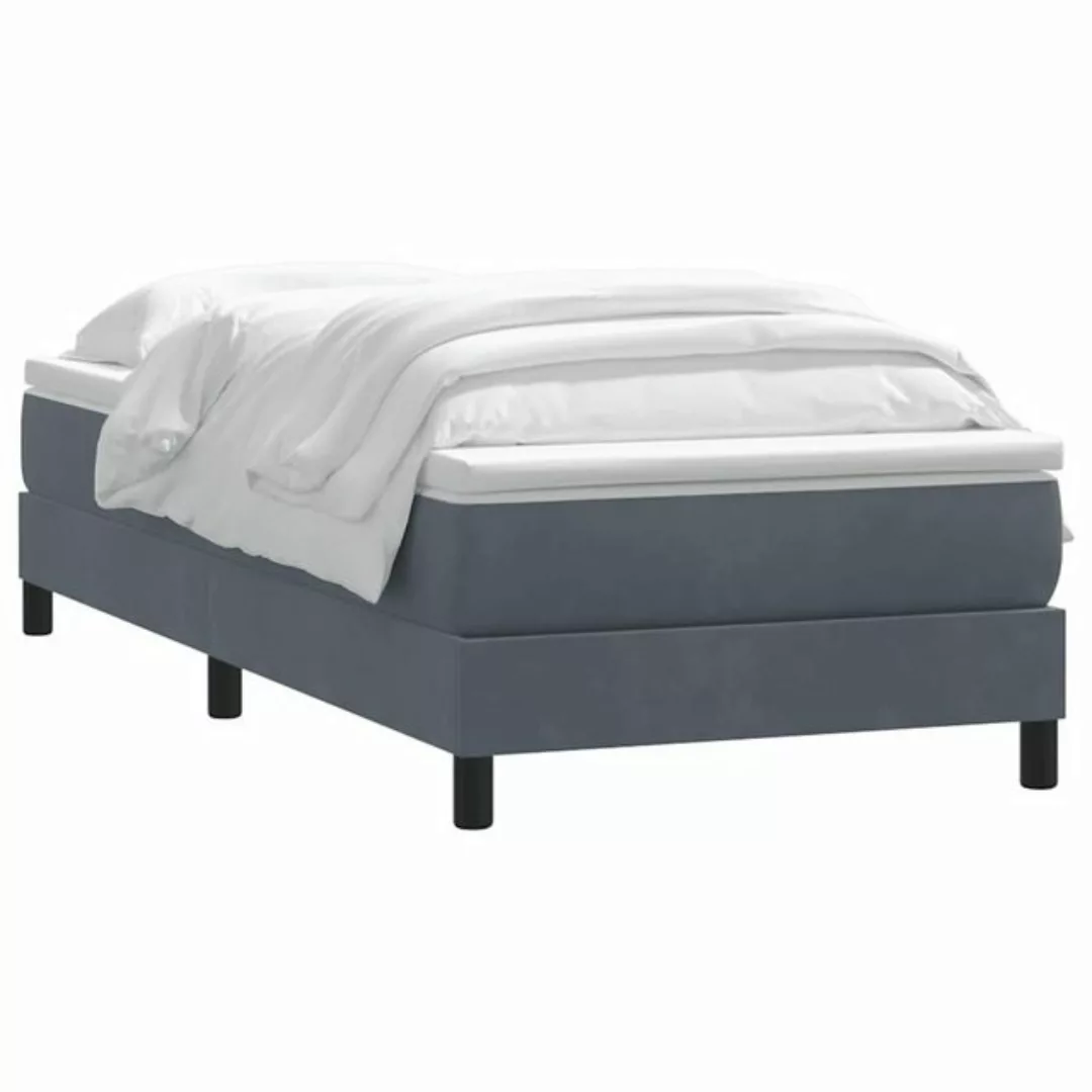 vidaXL Bett Boxspringbett mit Matratze Dunkelgrau 90x210 cm Samt günstig online kaufen