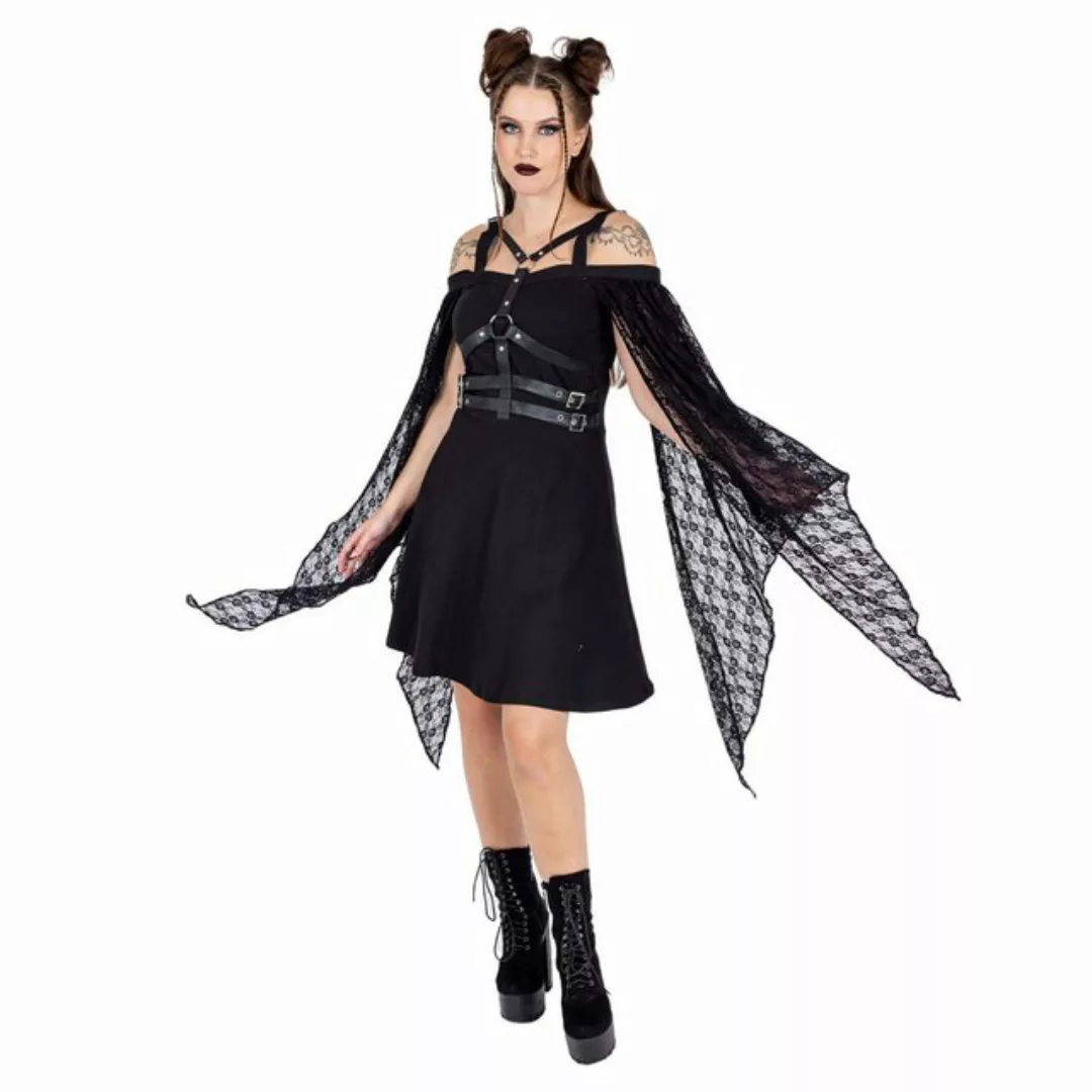 Poizen Industries Minikleid Estelle Gothic Goth Punk Spitze Kunstleder Harn günstig online kaufen