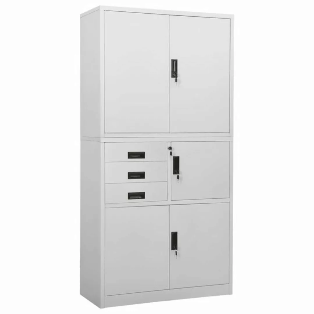 vidaXL Aktenschrank Büroschrank Hellgrau 90x40x180 cm Stahl günstig online kaufen