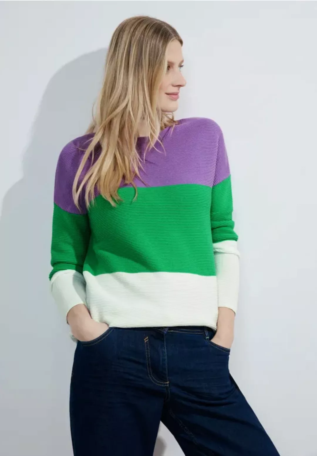 Cecil Strickpullover mit Colorblocking günstig online kaufen