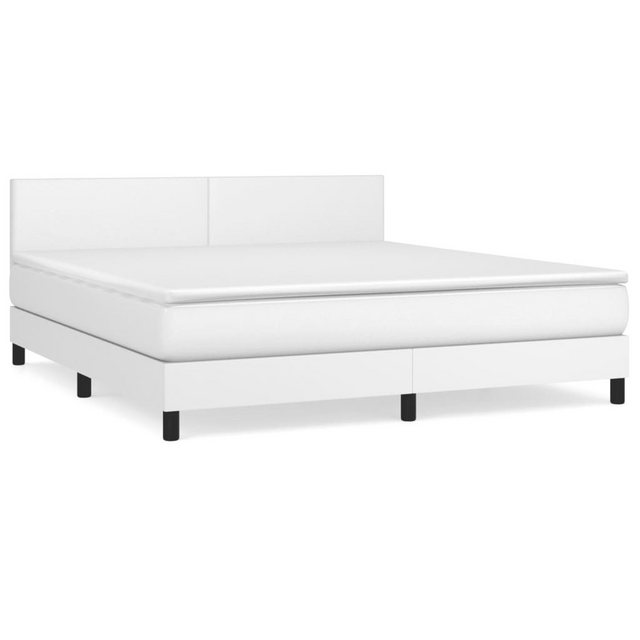 vidaXL Boxspringbett mit Matratze Weiß 160x200 cm Kunstleder1389726 günstig online kaufen