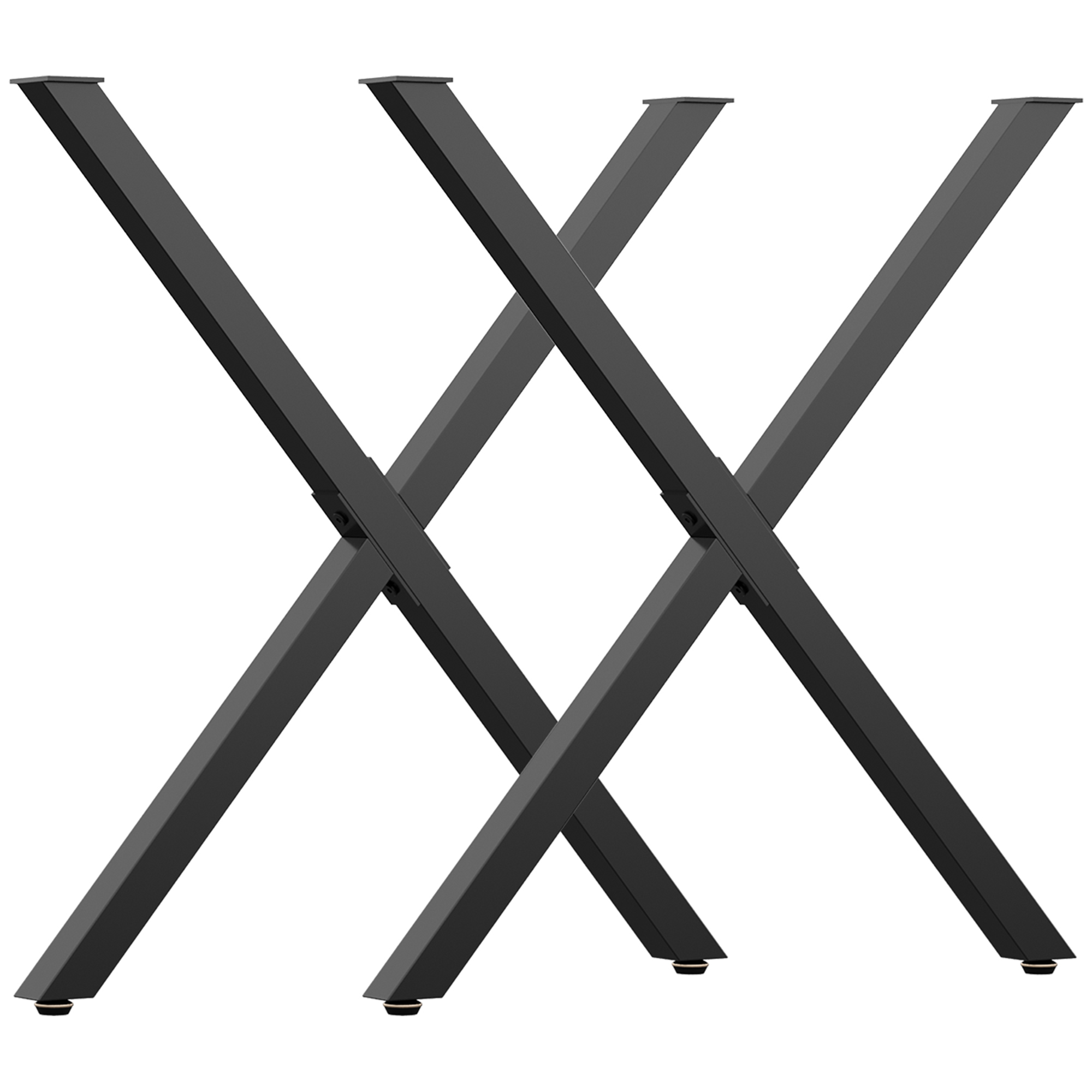 HOMCOM Set mit 2 Tischbeinen aus X-förmigem Stahl - 70L x 8B x 72H cm - Ind günstig online kaufen