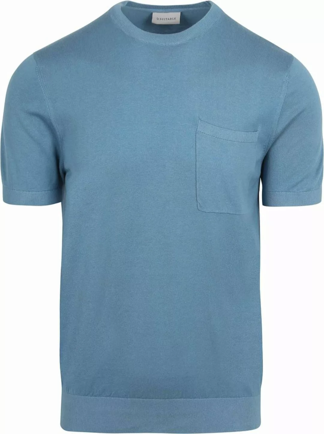 Suitable Knitted T-shirt Pocket Compact Blau - Größe L günstig online kaufen