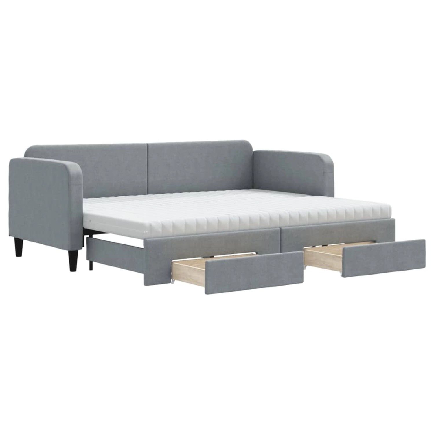 vidaXL Tagesbett Ausziehbar mit Schubladen Hellgrau 80x200 cm Stoff1883323 günstig online kaufen