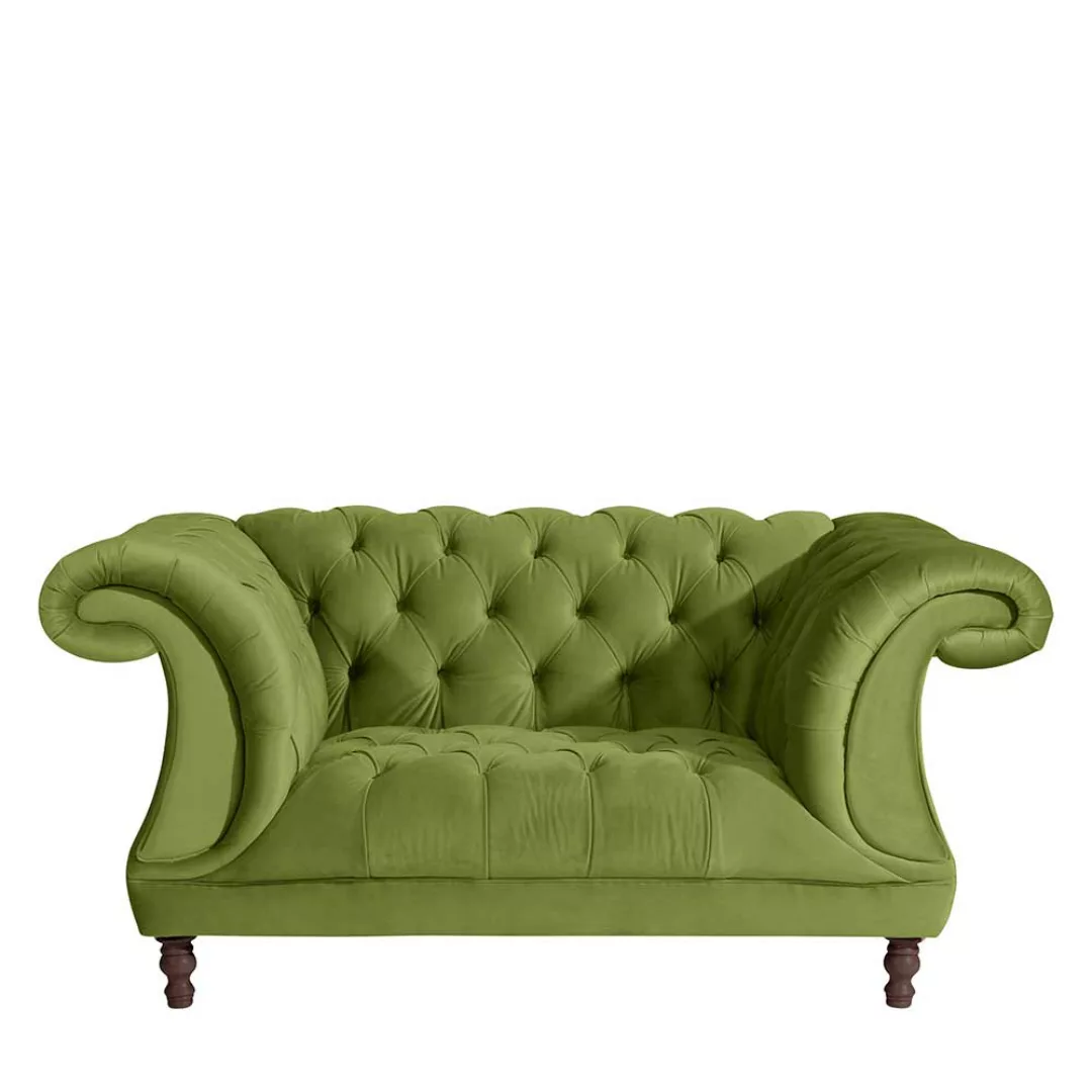 Wohnzimmer Sessel XL Barock in Oliv Grün Nussbaumfarben günstig online kaufen