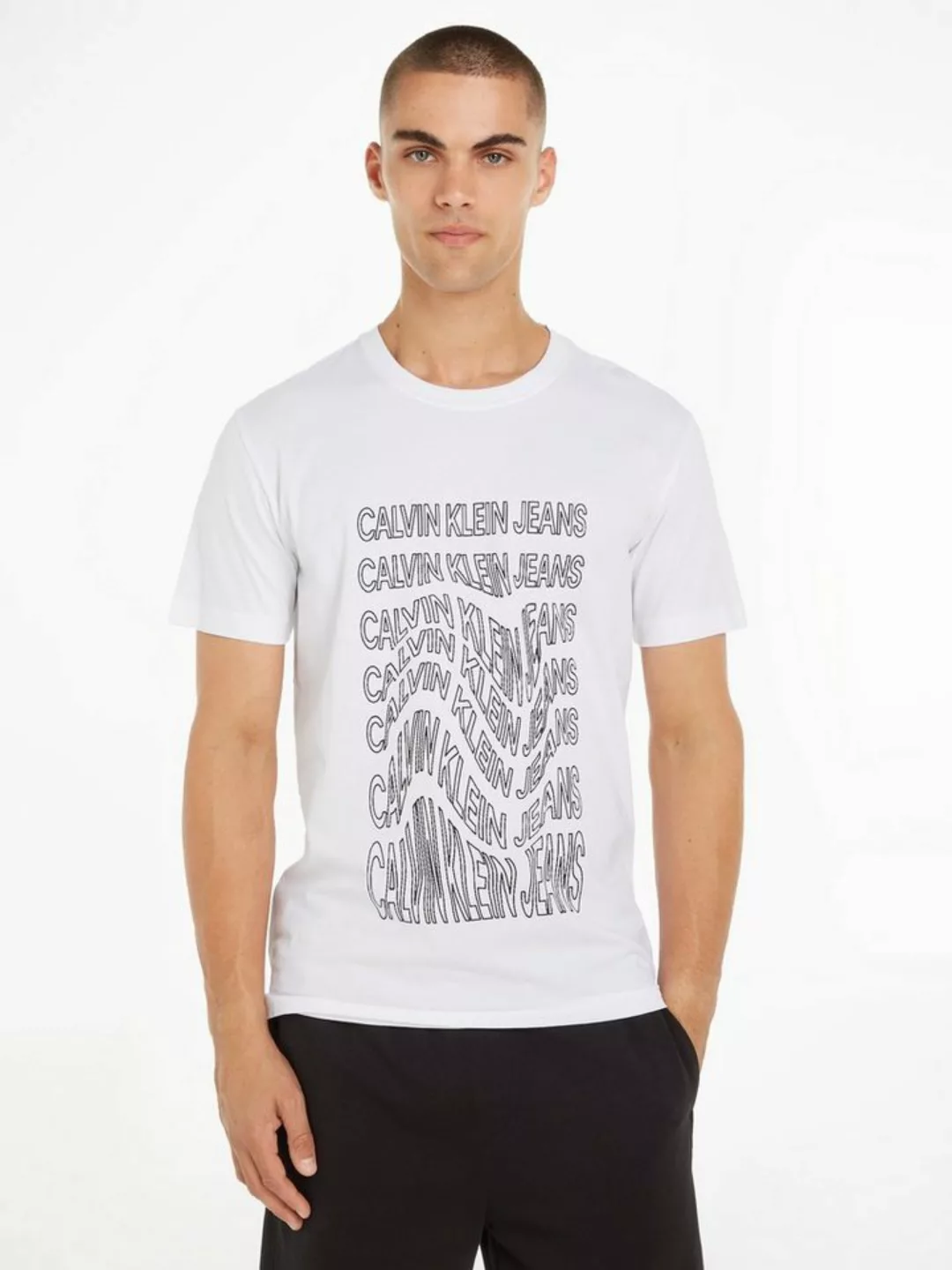 Calvin Klein Jeans T-Shirt INSTITUTIONAL WARP TEE mit Logodruck günstig online kaufen