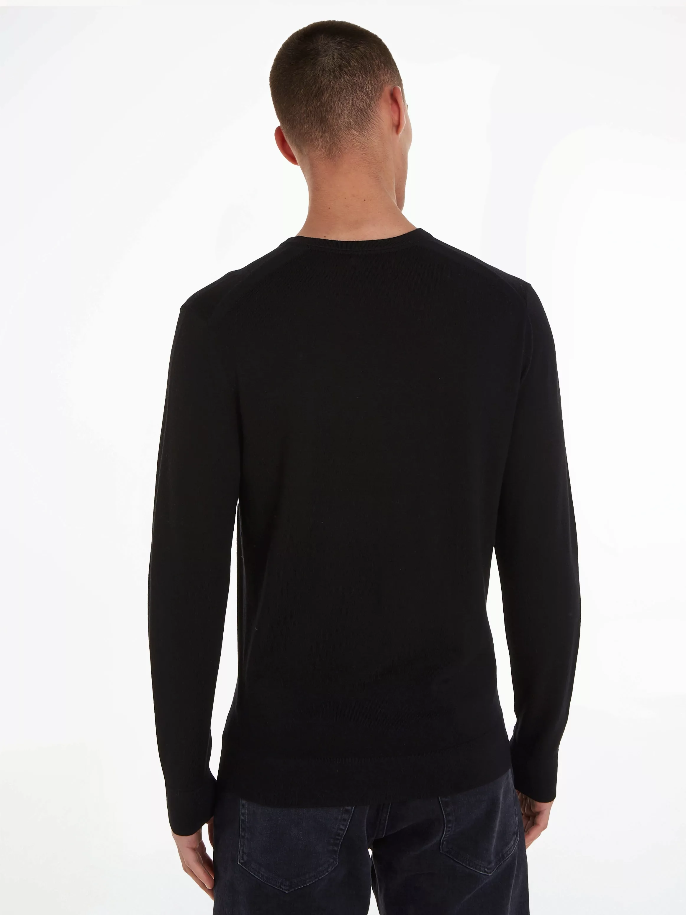 Calvin Klein Strickpullover "MERINO VNECK SWEATER", mit Markenlabel günstig online kaufen