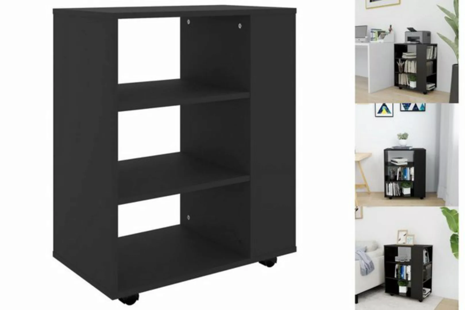 vidaXL Aktenschrank Rollschrank Schwarz 60x35x75 cm Spanplatte günstig online kaufen