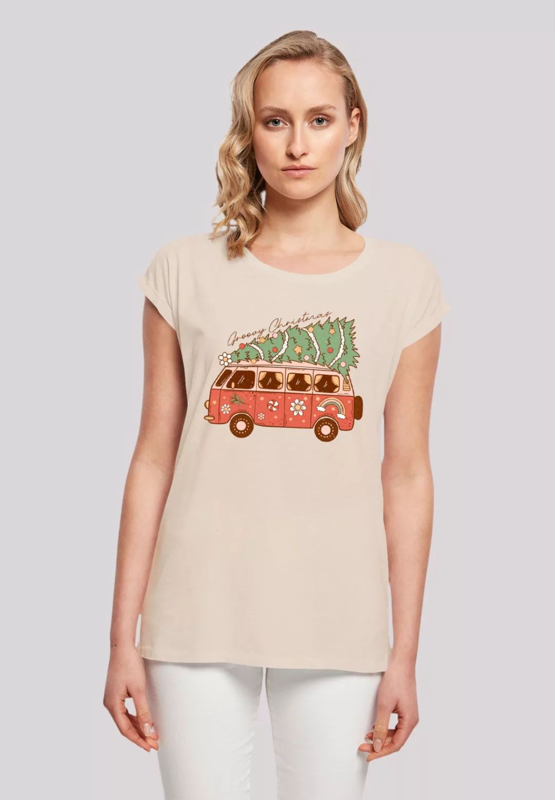 F4NT4STIC T-Shirt "Groovy Weihnachten Camper Van", Premium Qualität, Weihna günstig online kaufen