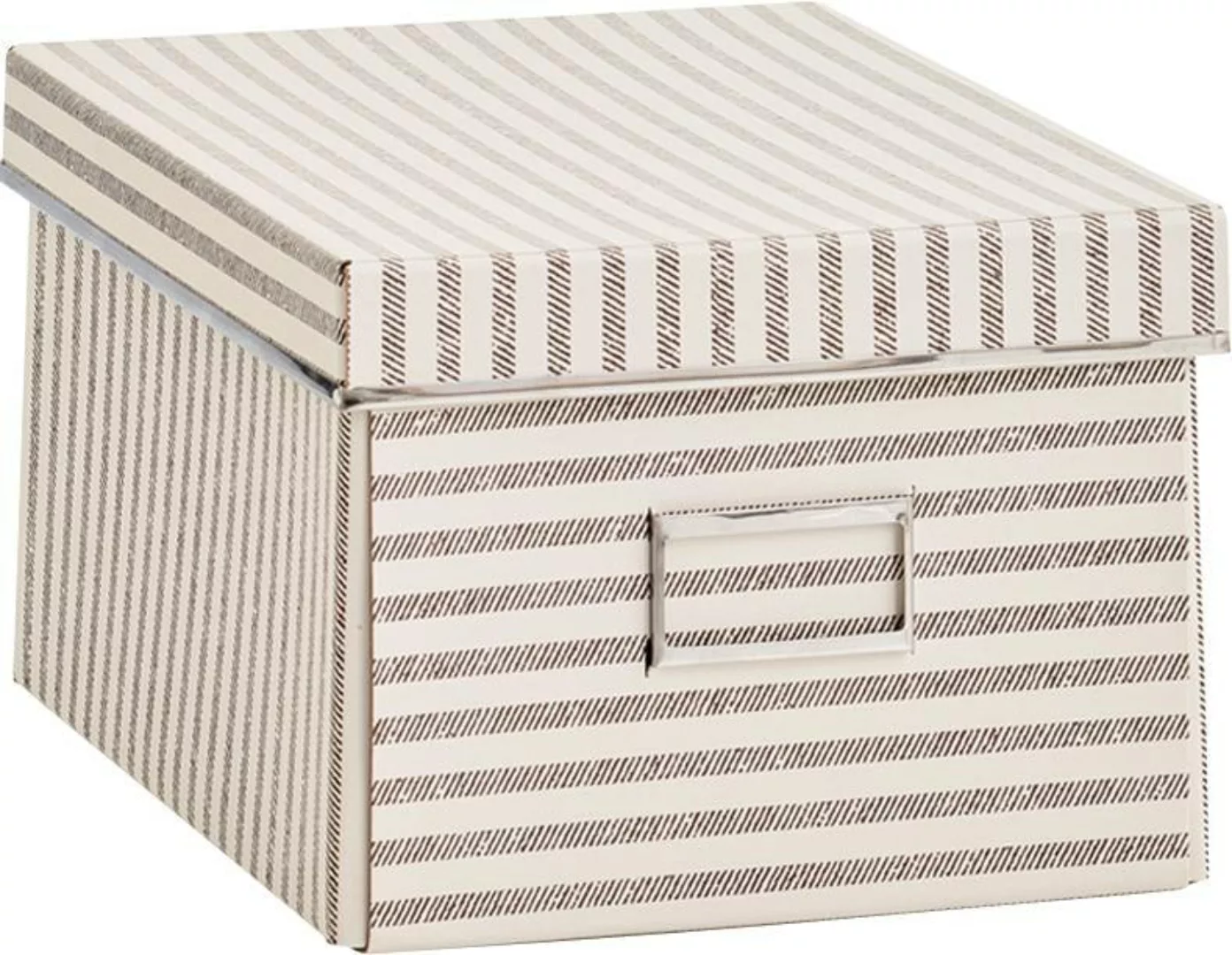 Zeller Present Aufbewahrungsbox "Stripes", Pappe, beige günstig online kaufen