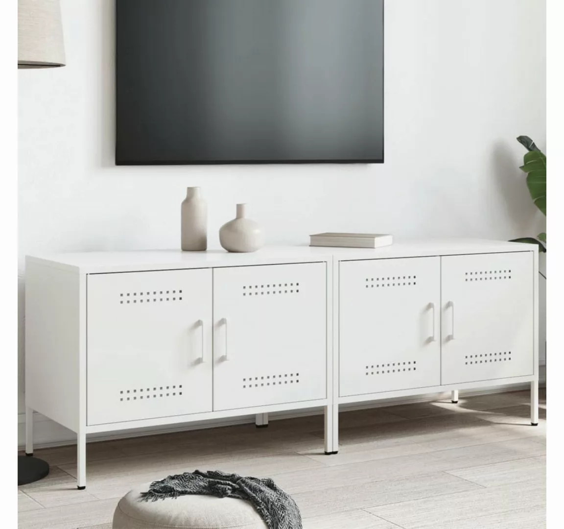 vidaXL TV-Schrank TV-Schränke 2 Stk. Weiß 68x39x50,5 cm Stahl günstig online kaufen