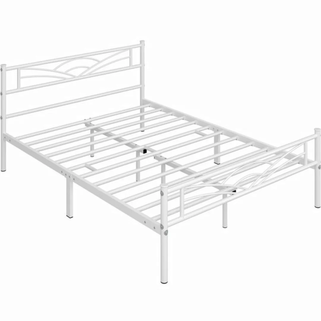 Yaheetech Bettgestell Metallbett, Bettrahmen mit Kopfteil, Doppel/Einzelbet günstig online kaufen