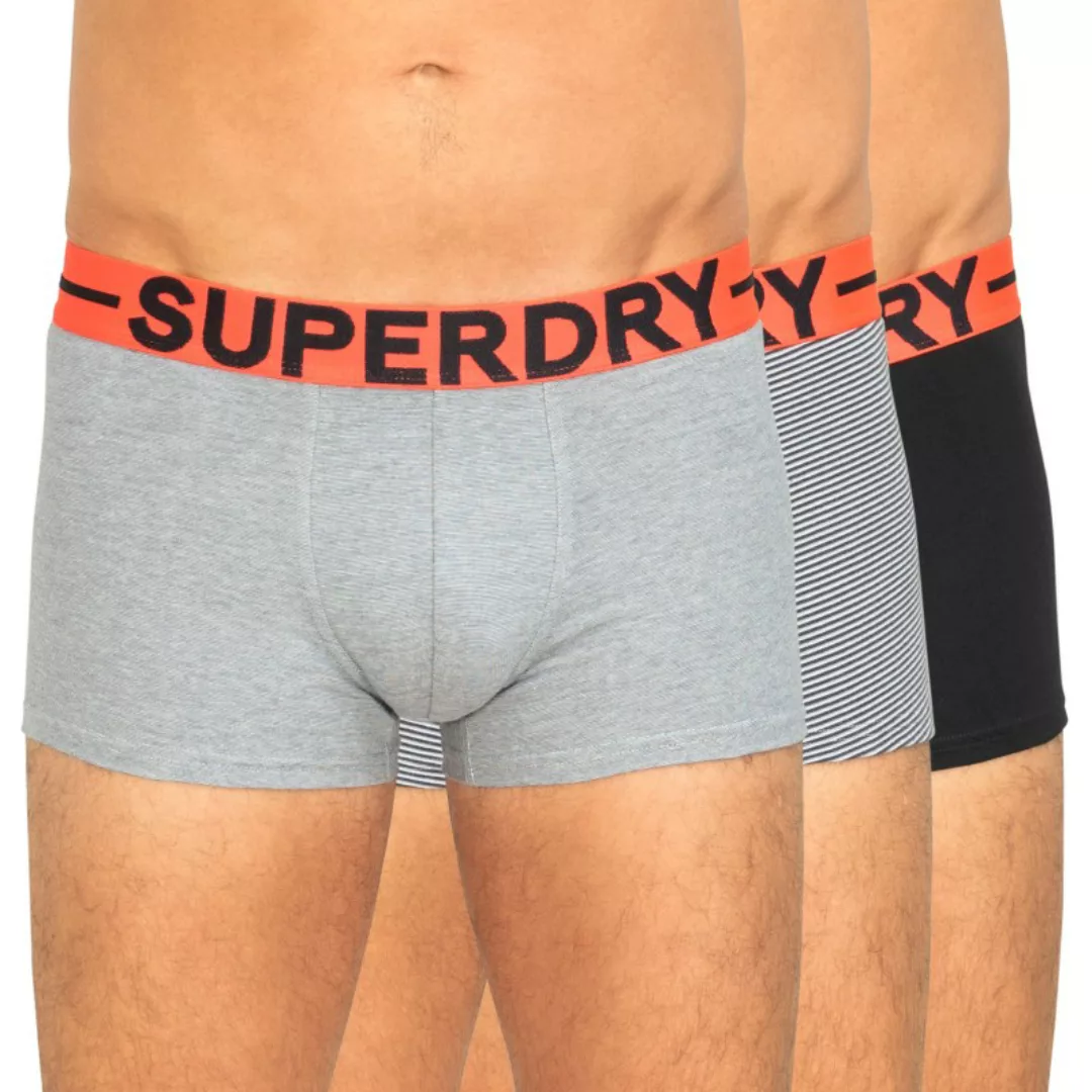 Superdry 3-er Set Trunks Schwarz, Grau & Weiß gestreift günstig online kaufen