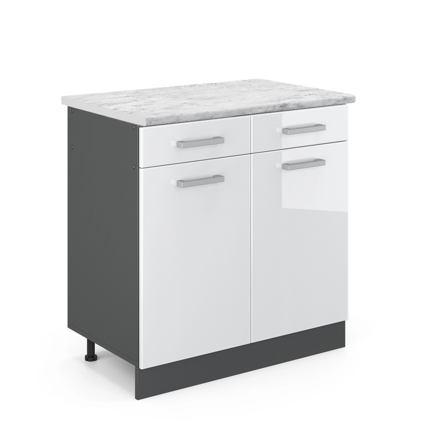 Vicco Unterschrank R-Line, Weiß Hochglanz/Anthrazit, 80 günstig online kaufen