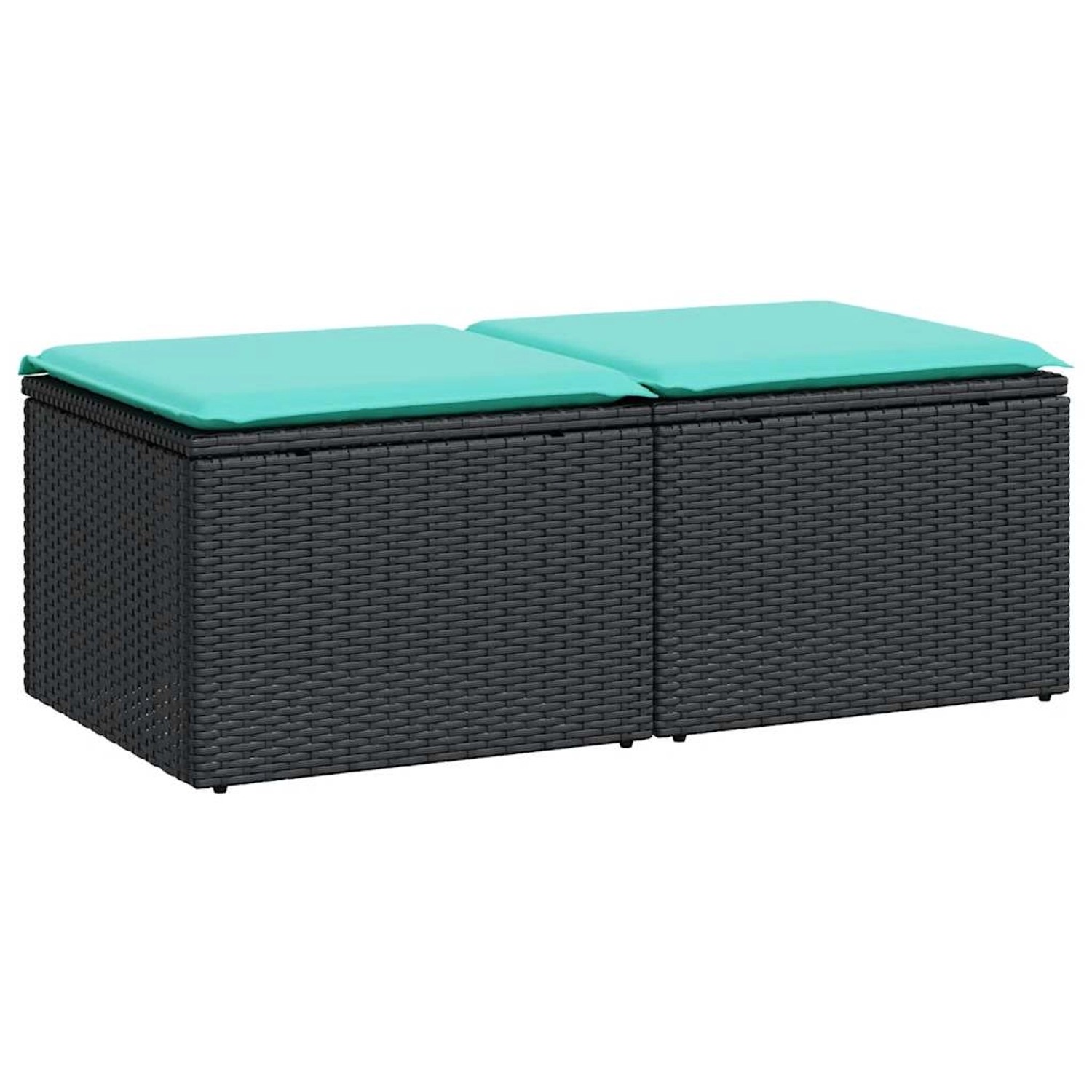 vidaXL 2-Tlg Garten-Sofagarnitur mit Kissen Schwarz Poly Rattan 3328660 günstig online kaufen