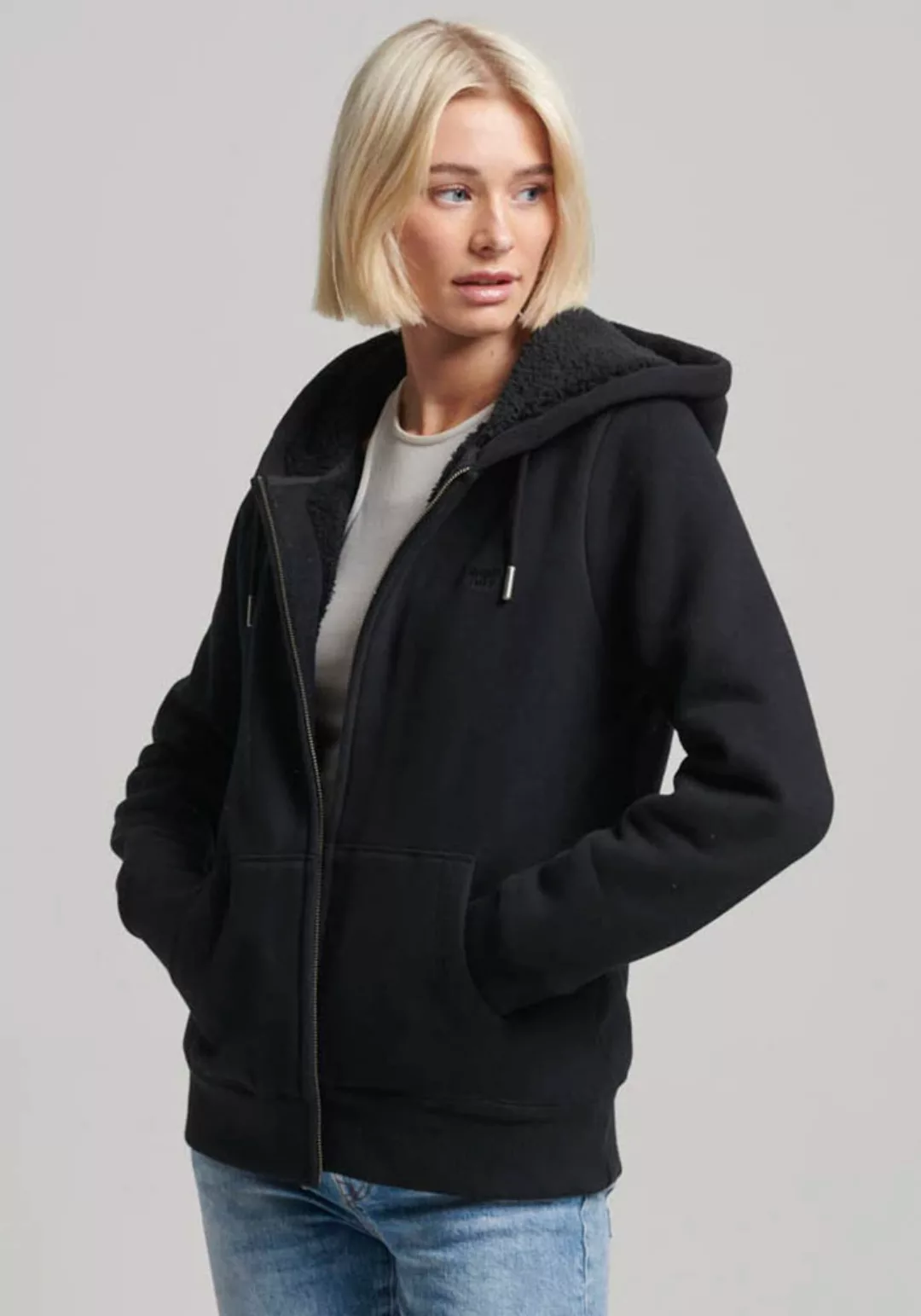 Superdry Kapuzensweatshirt ESSENTIAL BORG LINED ZIPHOOD günstig online kaufen