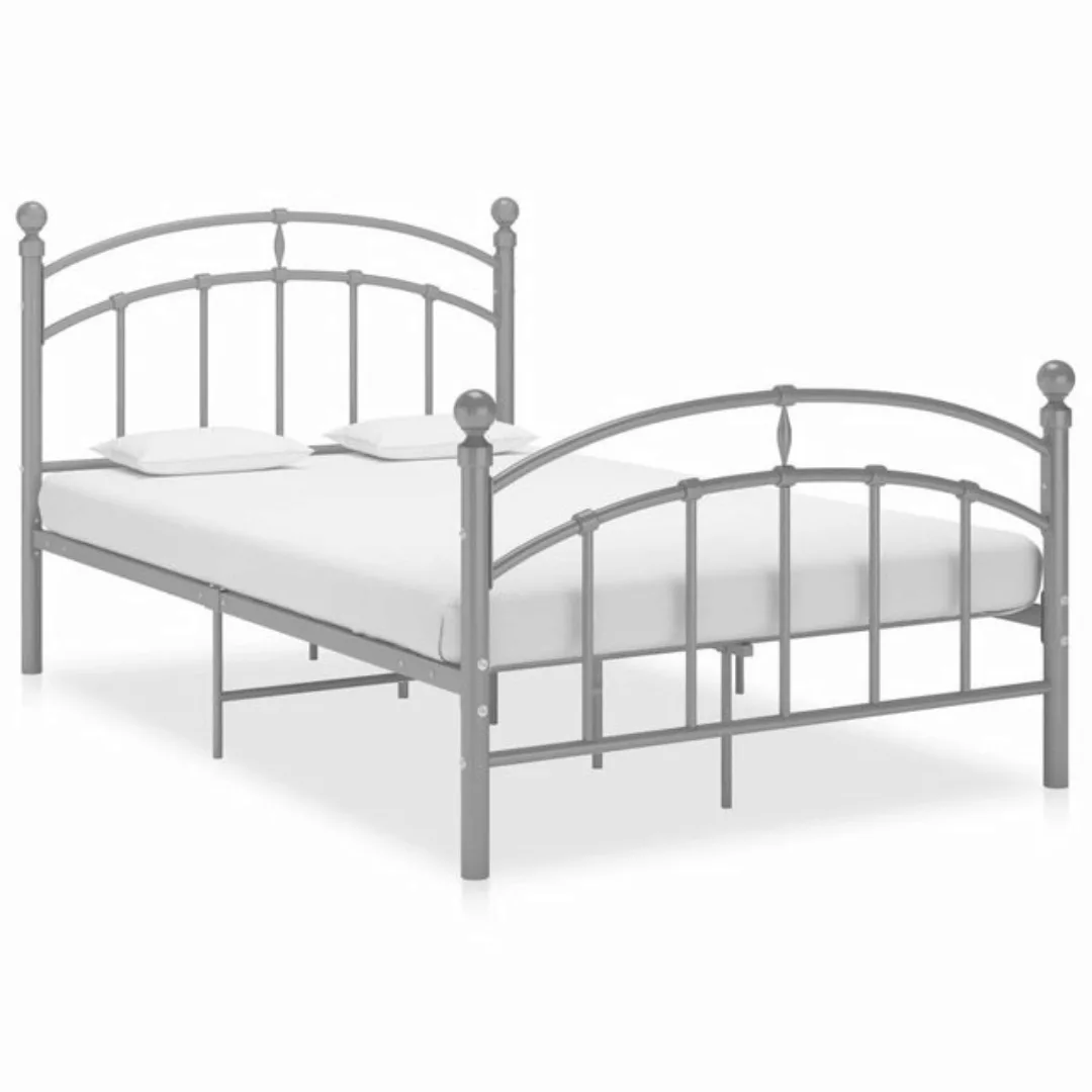 furnicato Bett Bettgestell Grau Metall 120x200 cm günstig online kaufen