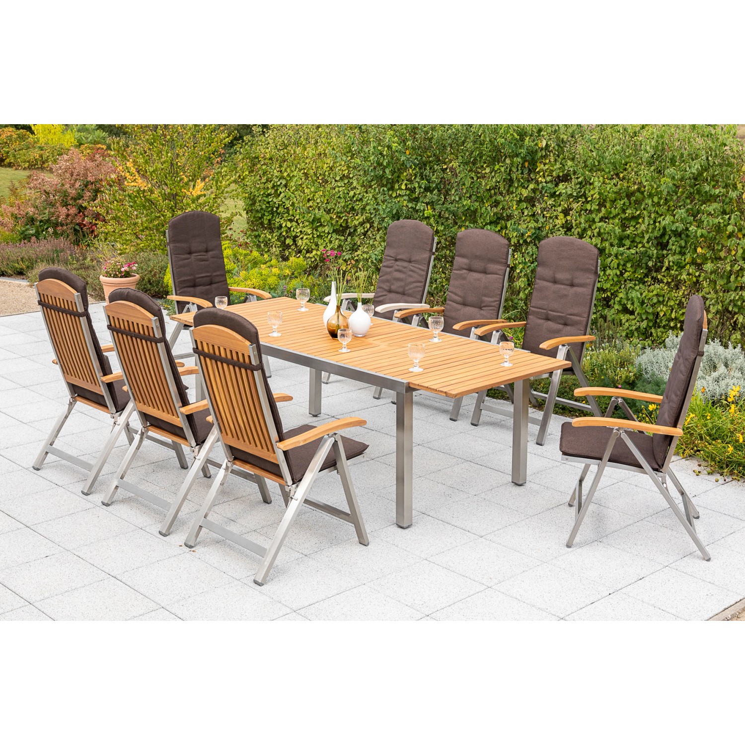 Merxx Keros Set 17-tlg. Gartentisch Ausziehbar 180/240 x 100 cm günstig online kaufen