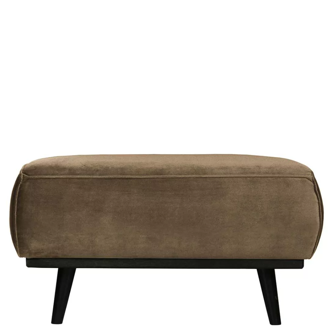 Samt Hocker in Taupe 80 cm breit günstig online kaufen