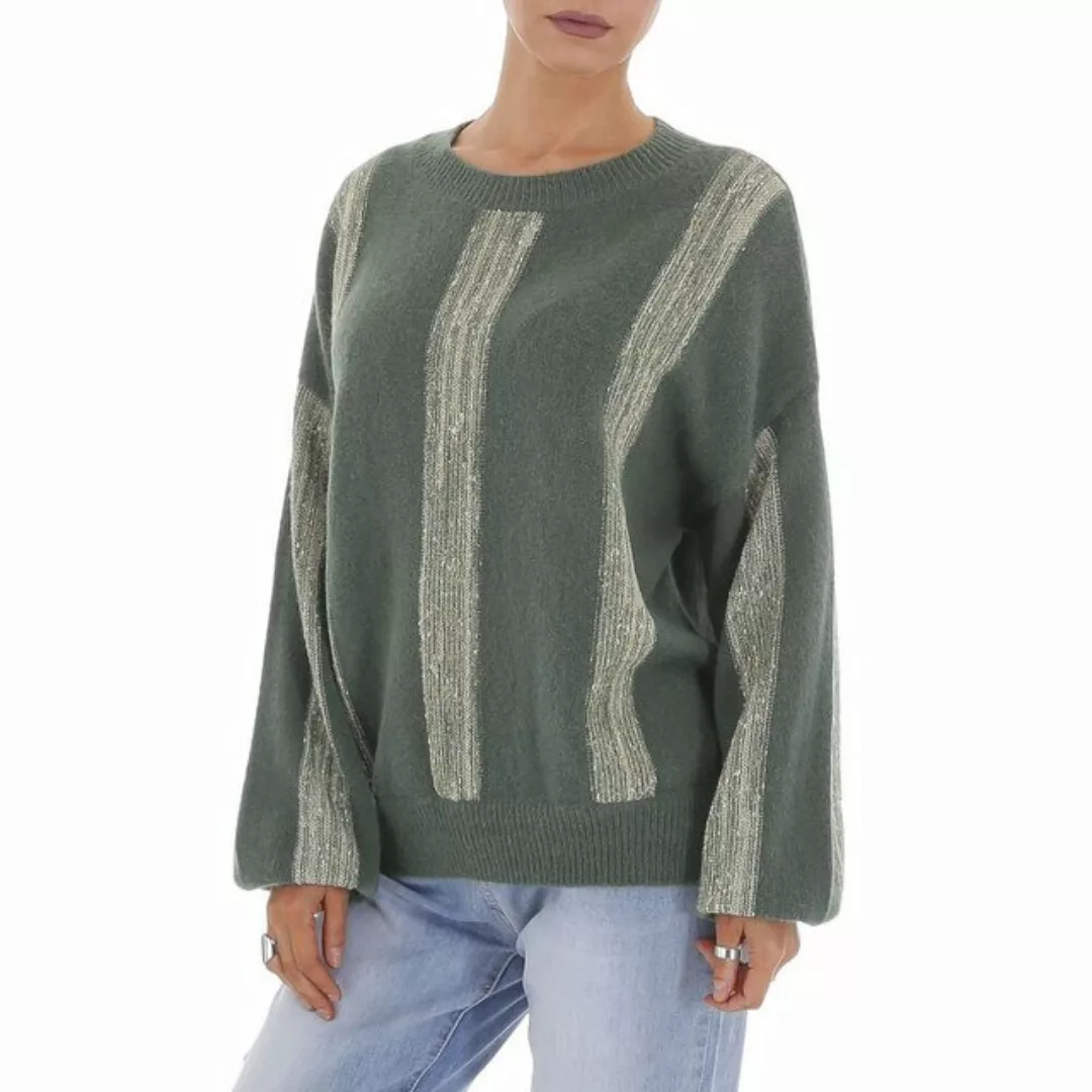 Ital-Design Strickpullover Damen Freizeit (81561302) Glitzer Gestreift Stre günstig online kaufen