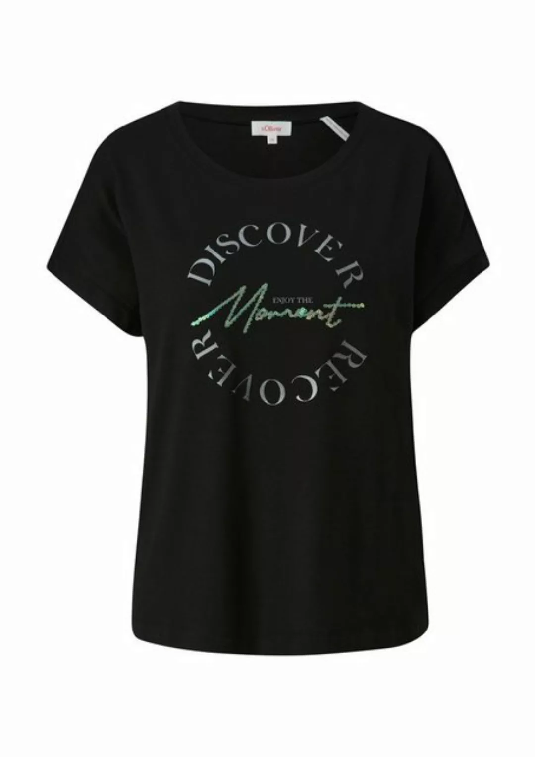 s.Oliver T-Shirt mit kurzer Knopfleiste am Ausschnitt günstig online kaufen