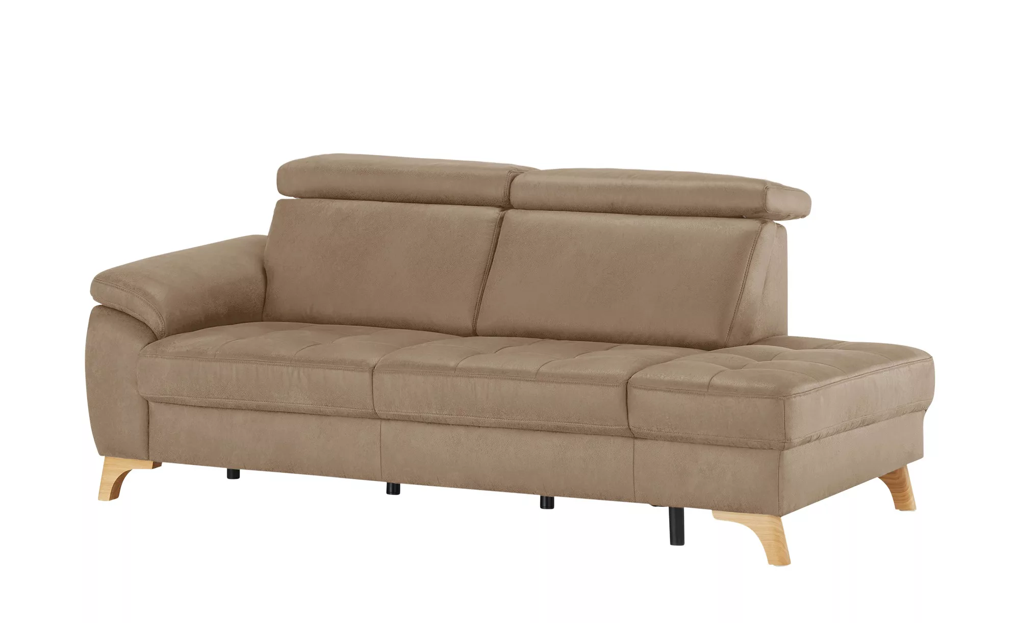 meinSofa Recamiere aus Mikrofaser Chloe ¦ braun ¦ Maße (cm): B: 221 H: 87 T günstig online kaufen