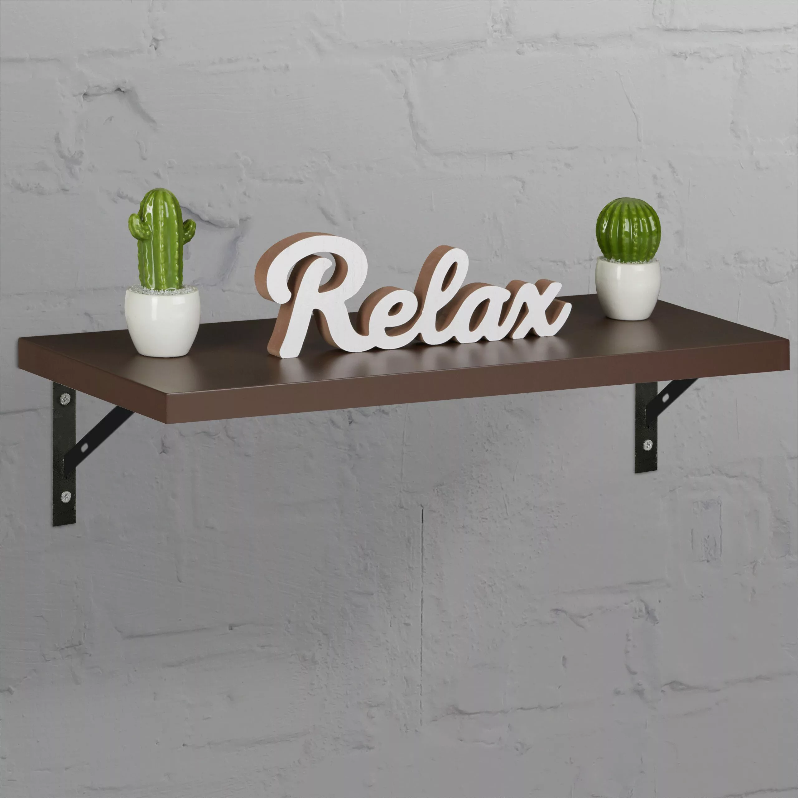 relaxdays Wandregalhalter Regalträger 6er Set, Schwarz günstig online kaufen