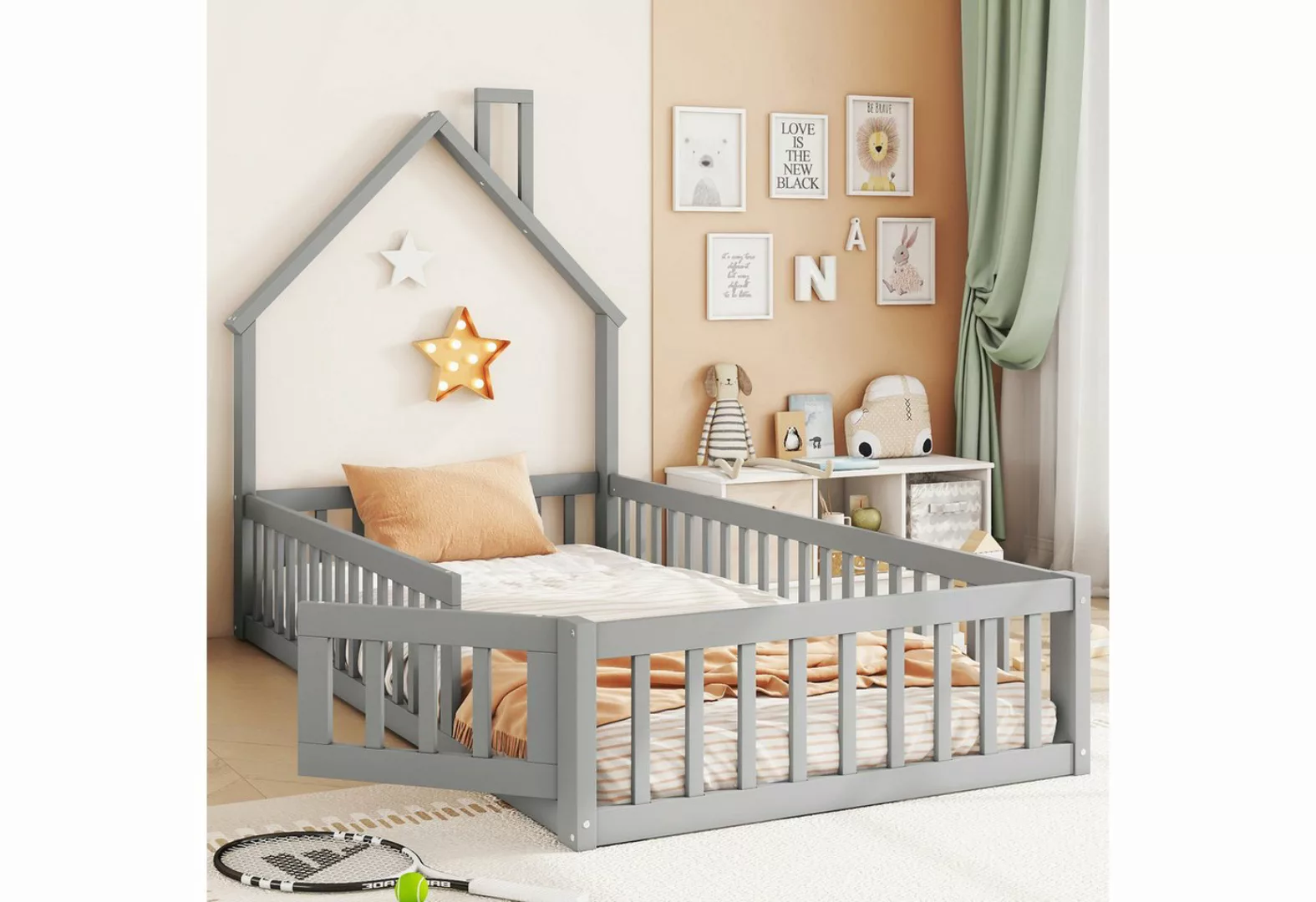 REDOM Kinderbett Jugendbett Doppelbett Einzelbett Hausbett Funktionsbett (S günstig online kaufen