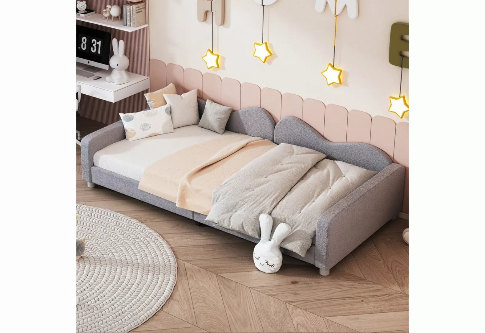 MODFU Schlafsofa Polsterbett, Kinderbett Jugendbett Gästebett 90X200cm, mit günstig online kaufen