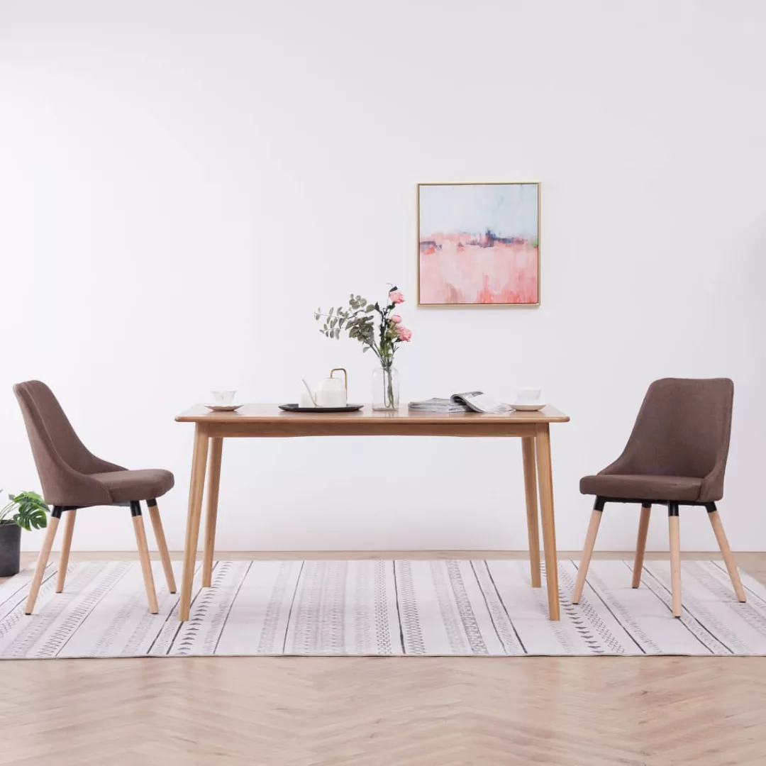 Esszimmerstühle 2 Stück Braun Stoff günstig online kaufen