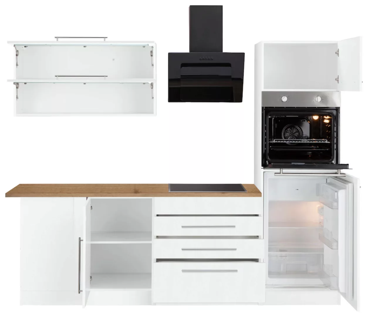 KOCHSTATION Winkelküche "KS-Samos", mit E-Geräten, Stellbreite 300 x 250 cm günstig online kaufen
