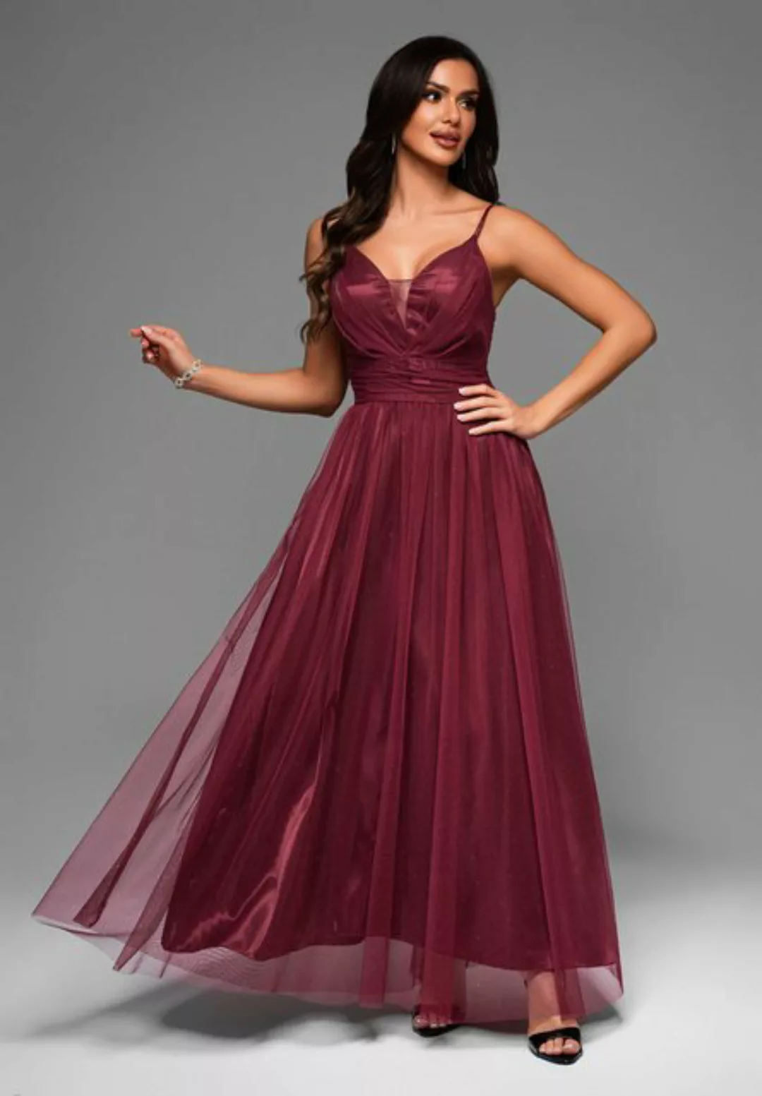 OMBRE Abendkleid Elegantes Abendkleid mit fließendem Tüllrock günstig online kaufen