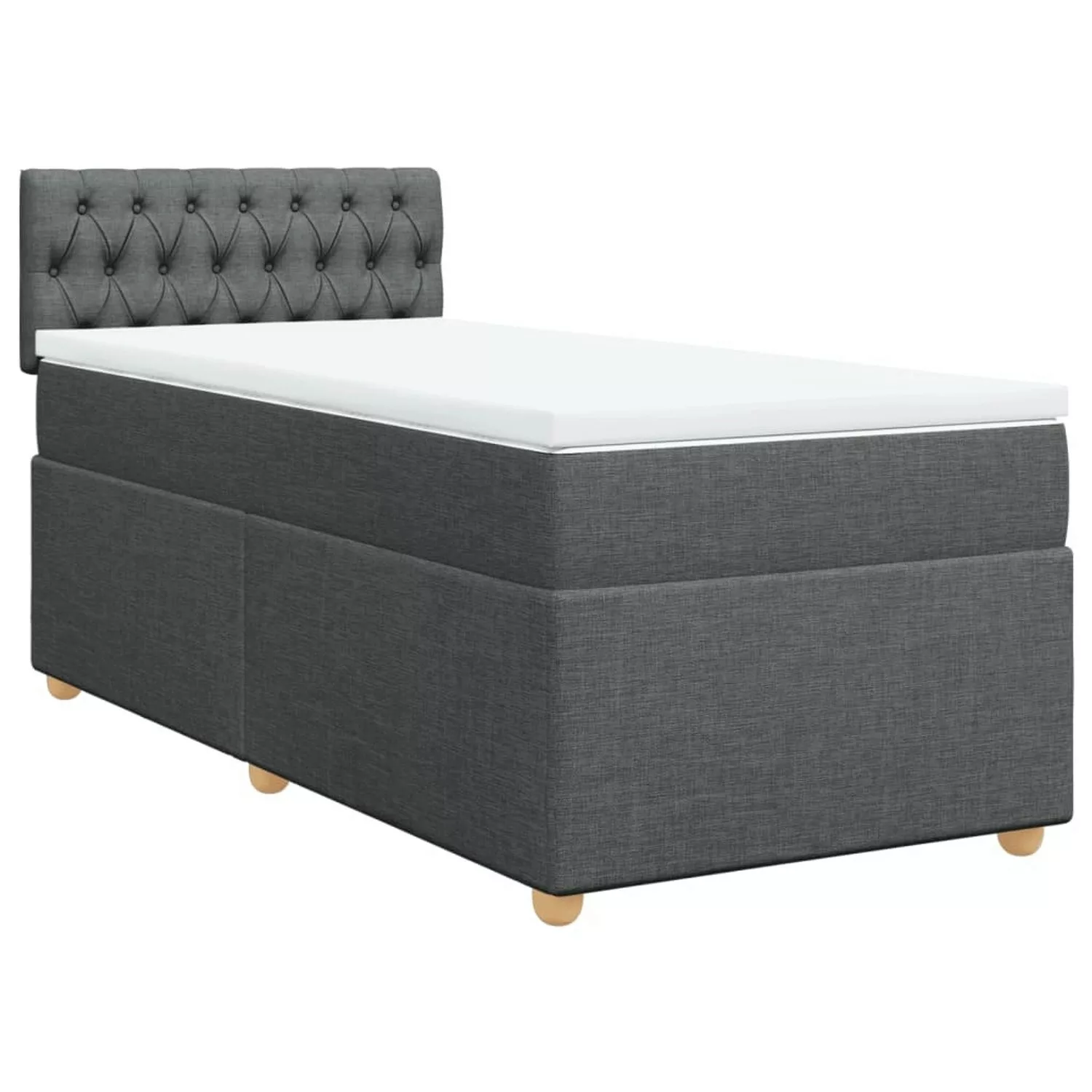 vidaXL Boxspringbett mit Matratze Dunkelgrau 100x200 cm Stoff2098284 günstig online kaufen