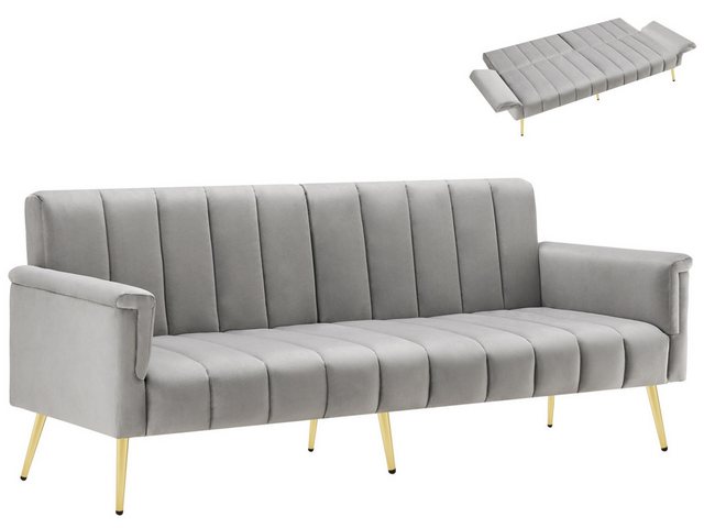 SeedWave Schlafsofa 3-Sitzer Sofa mit Schlaffunktion, Samt-Klappsofa,kleine günstig online kaufen