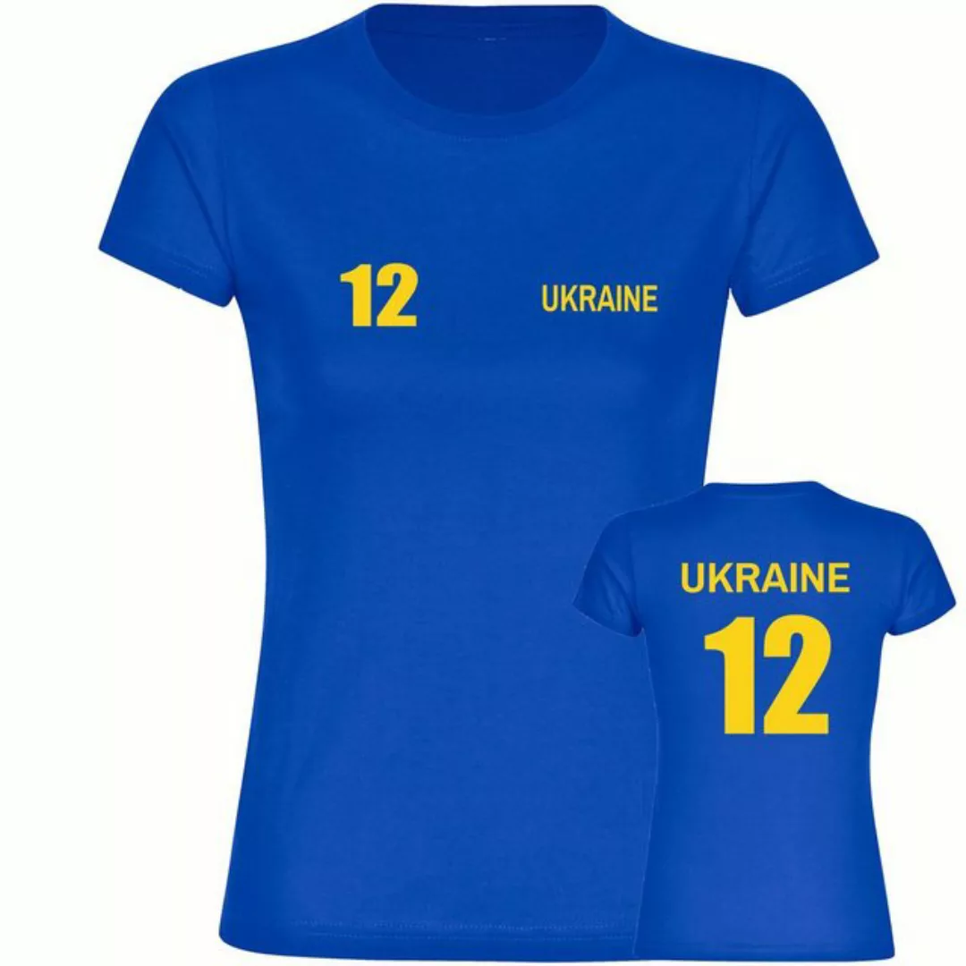 multifanshop T-Shirt Damen Ukraine - Trikot Nummer 12 - Frauen günstig online kaufen