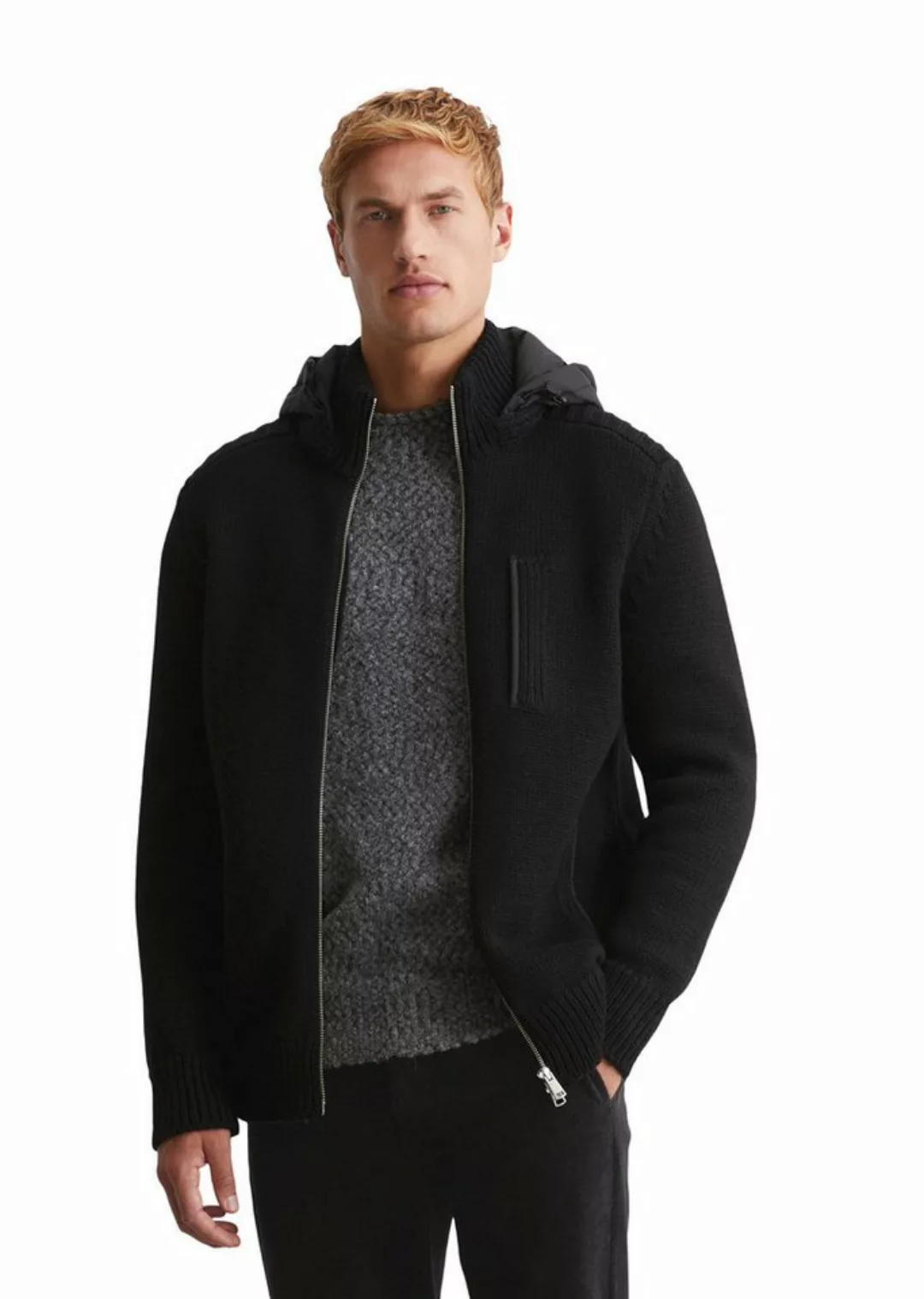 Marc O'Polo Cardigan mit abnehmbarer Nylon-Kapuze günstig online kaufen