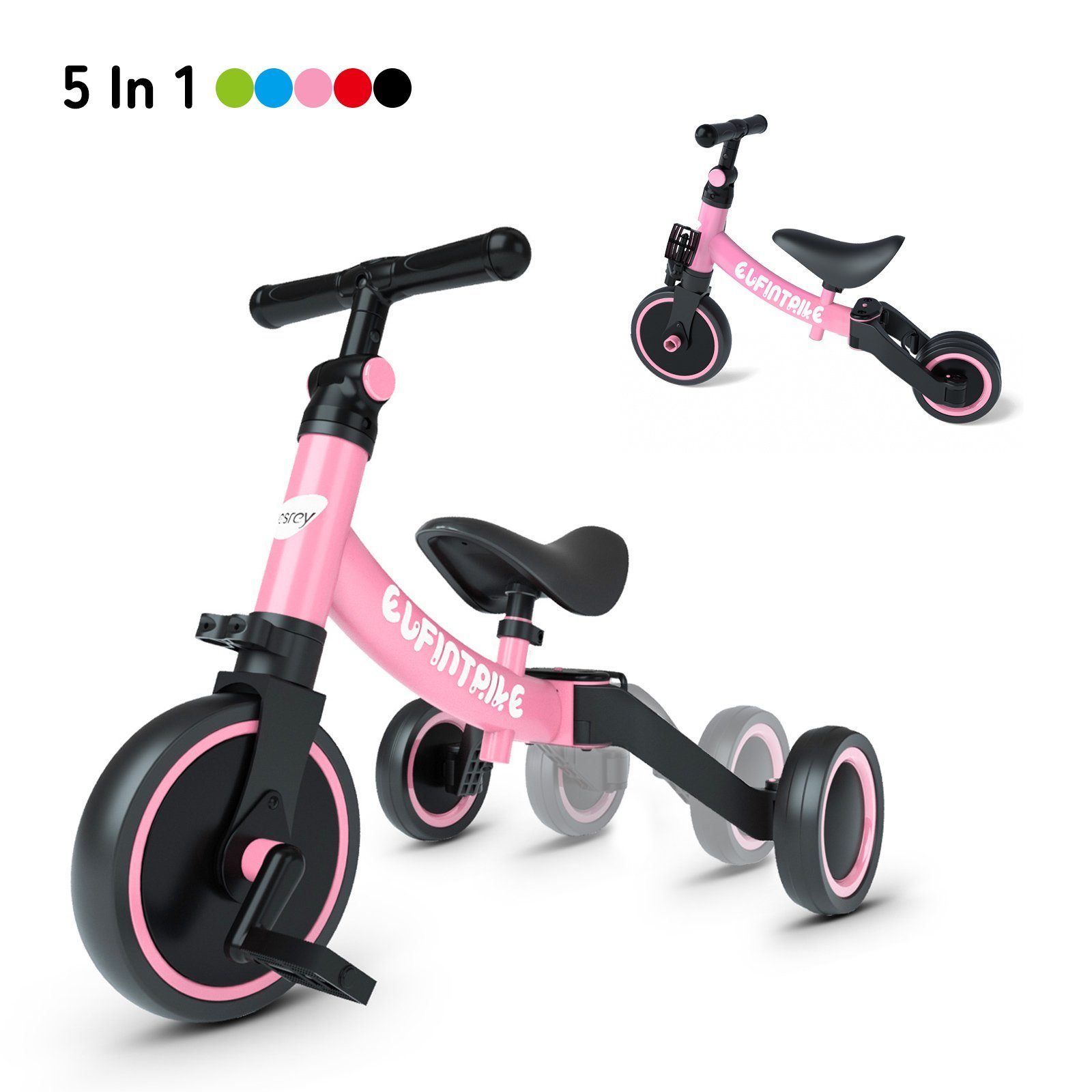 besrey Dreirad Kinderdreirad 5-in-1 Laufrad Lauffahrrad günstig online kaufen