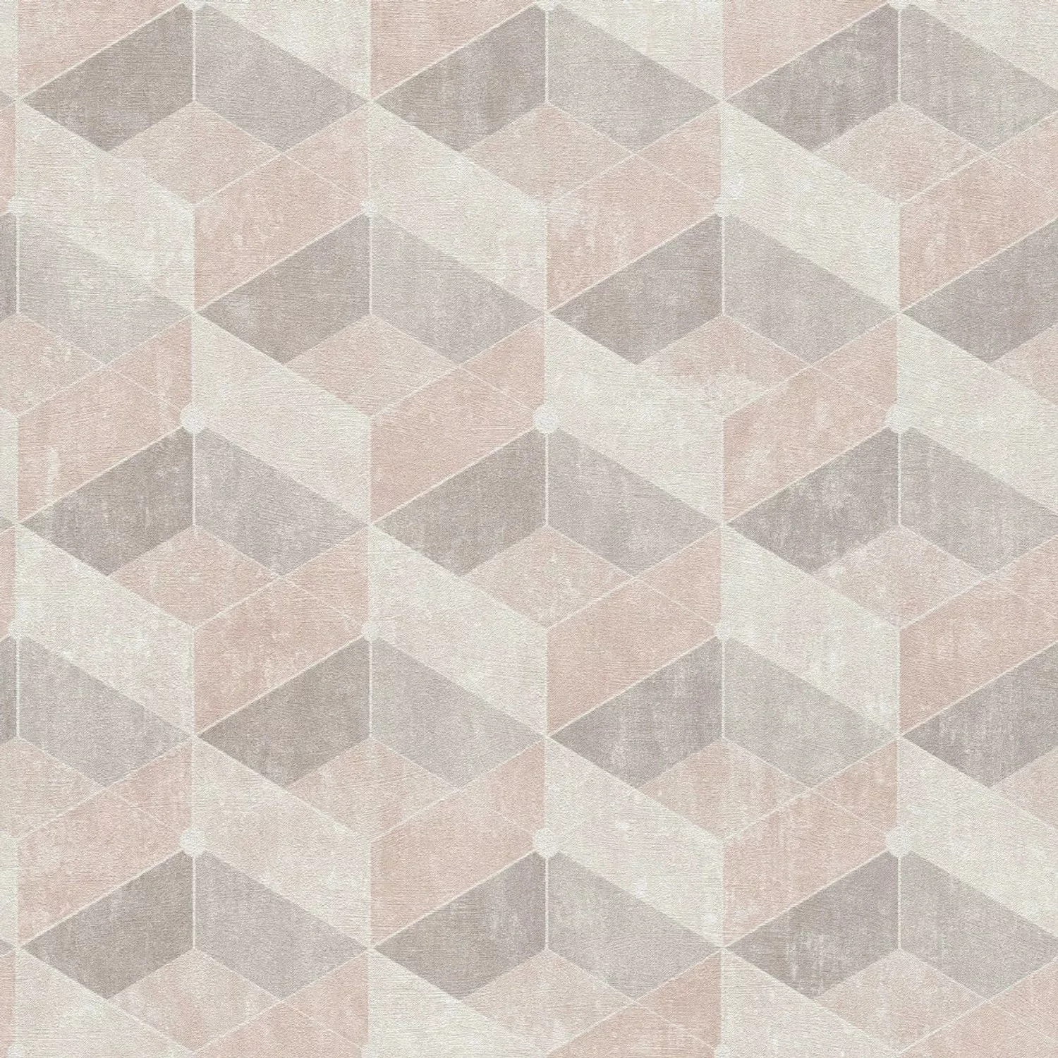 Bricoflor Retro Tapete Grau Rosa Art Déco Vliestapete Geometrisches Muster günstig online kaufen