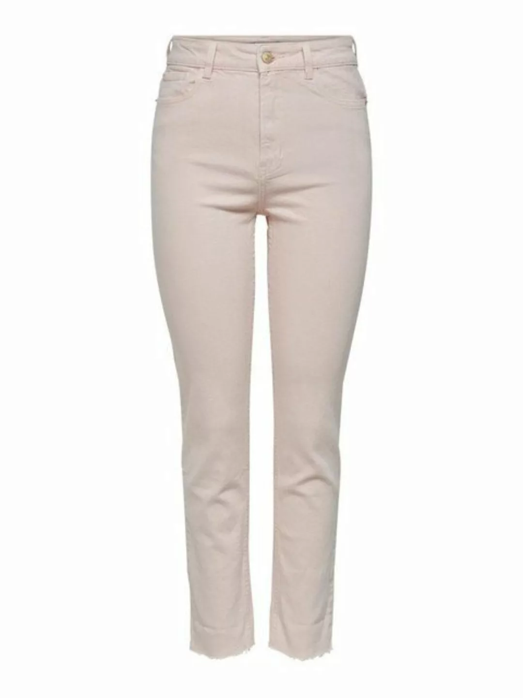 Only Damen Jeans ONLEMILY LIFE HW ST RAW CRPANK - Straight Fit - Beige - Ec günstig online kaufen