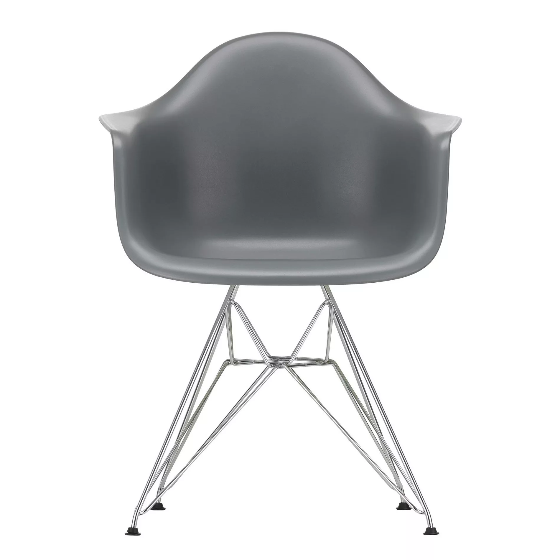 Vitra - Eames Plastic Armchair DAR Gestell verchromt - granitgrau/Sitzfläch günstig online kaufen
