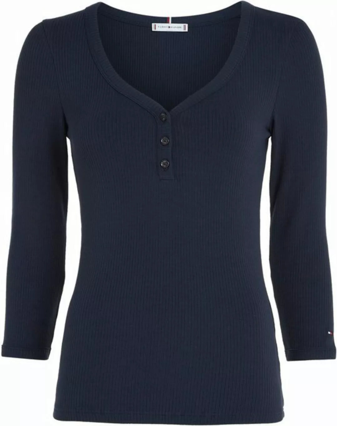 Tommy Hilfiger Curve V-Shirt CRV SLIM 5X2 RIB HENLEY 3/4 Große Größen günstig online kaufen