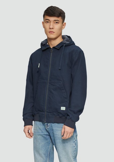 s.Oliver Allwetterjacke Kapuzenjacke aus robustem Canvas Logo günstig online kaufen