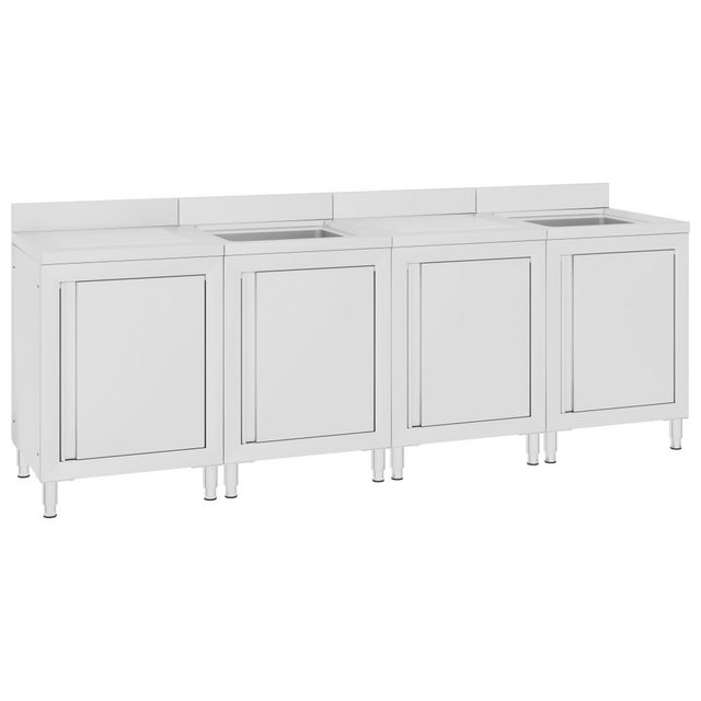 vidaXL Unterschrank Gastro-Spülenunterschrank 240x60x96 cm Edelstahl günstig online kaufen