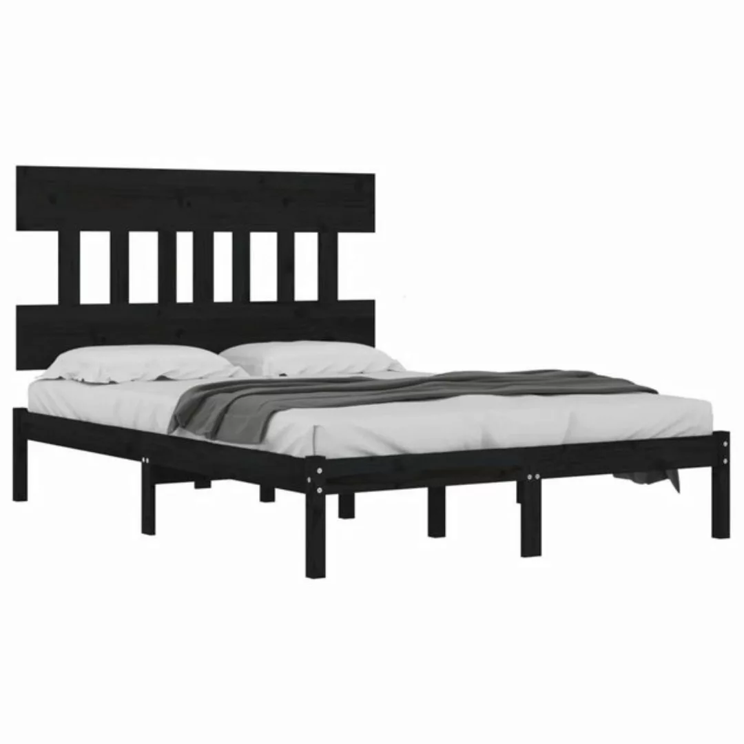 furnicato Bettgestell Massivholzbett Schwarz 120x190 cm (1-tlg) günstig online kaufen