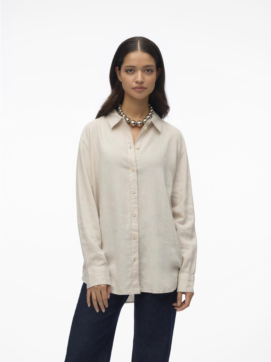 Vero Moda Hemdbluse "VMLINN LINEN LS SHIRT WVN NOOS", hochwertige Qaulität günstig online kaufen