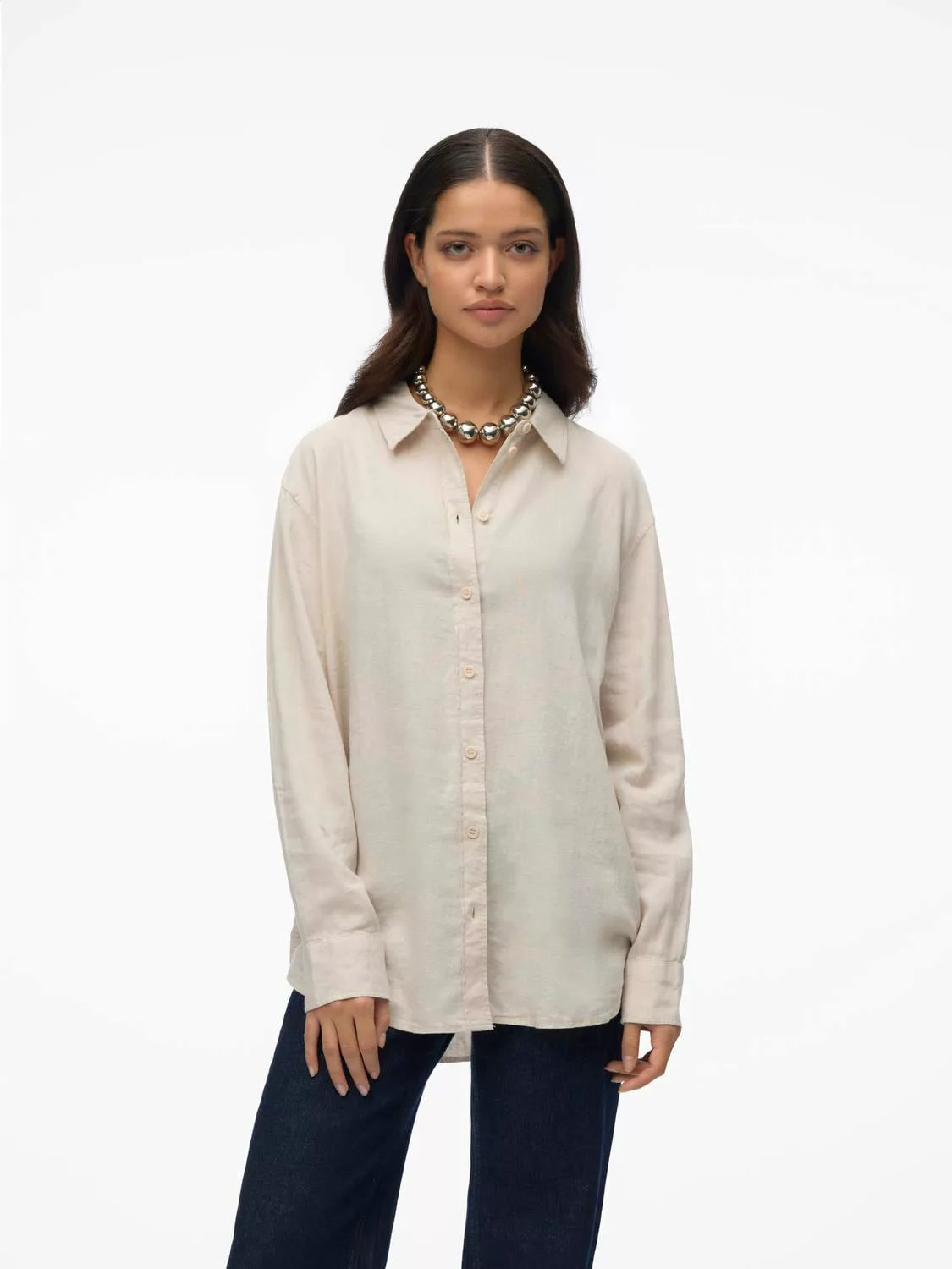 Vero Moda Hemdbluse VMLINN LINEN LS SHIRT WVN NOOS hochwertige Qaulität mit günstig online kaufen