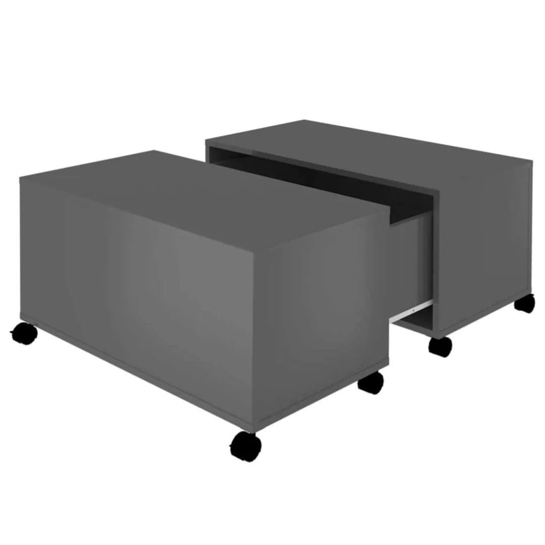 Couchtisch Hochglanz-grau 75x75x38 Cm Spanplatte günstig online kaufen