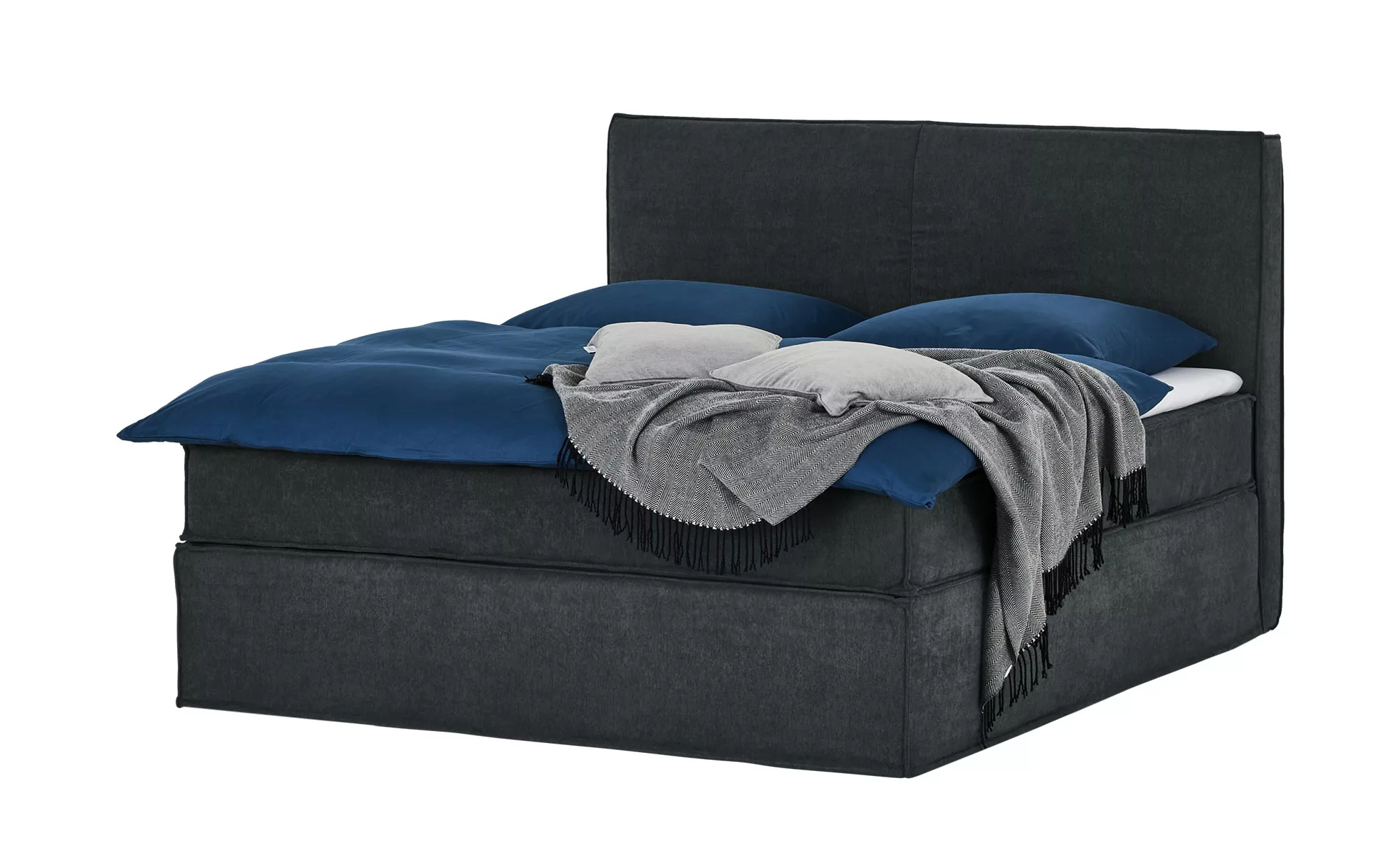 Boxi Boxspringbett 180 x 200 cm - grau - 180 cm - 125 cm - Betten > Boxspri günstig online kaufen