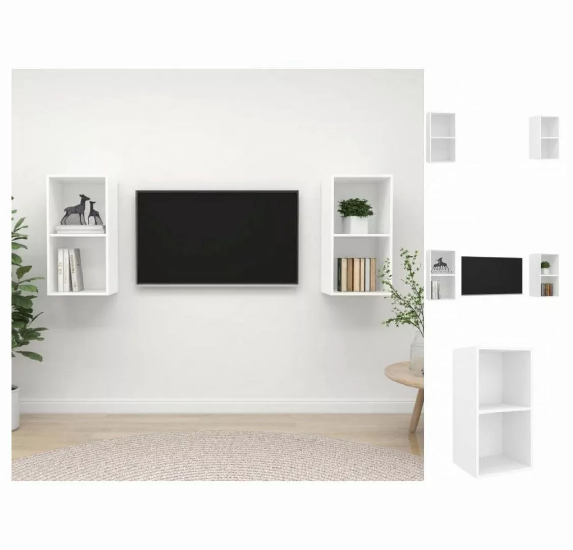 vidaXL TV-Schrank TV-Wandschränke 2 Stk. Weiß Holzwerkstoff (2-St) günstig online kaufen